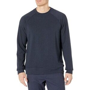 New Mens M Prana NWT Altitude Tracker Crew Shirt Zip Pocket Navy Blue Nautical